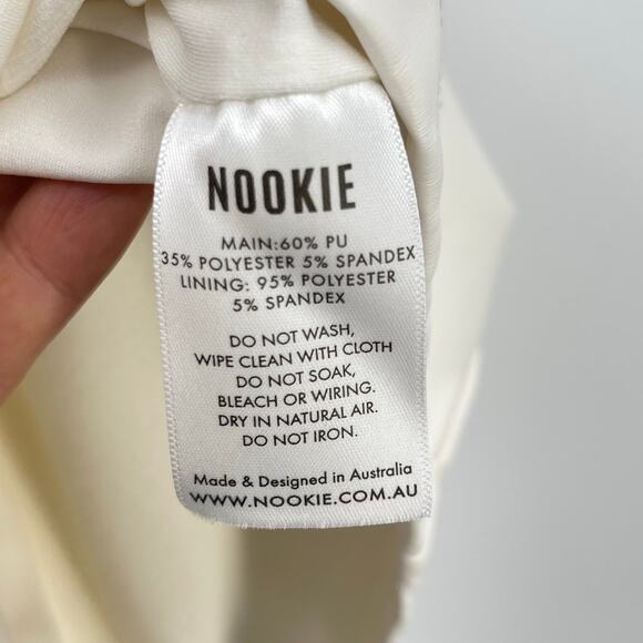 Nookie | NWT Off Duty Mini Dress in Cream Vegan Leather S - Picture 14 of 14